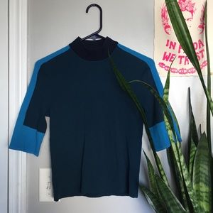 Tory Burch Blue Crop Sweater Size Small